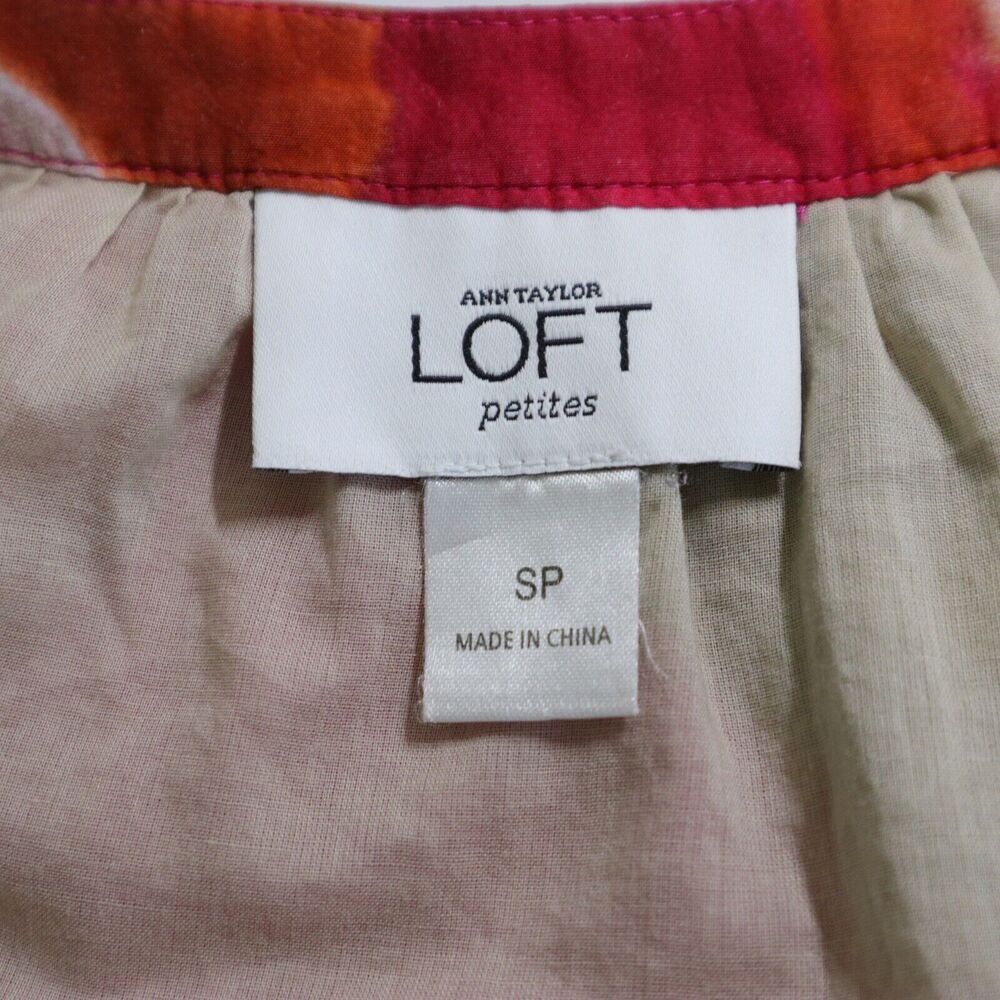 Ann Taylor Loft Size Petite S Silk Blend Floral Mini Dress Ruffle - Picture 7 of 8